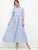 3D Applique Striped Smock Maxi Dress