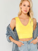 Solid Form Fitted Crop Tank Top
