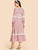 Guipure Lace Trim Lace-Up Striped Smock Dress