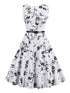 All Over Flower Flare Dress With Belt