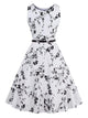 All Over Flower Flare Dress With Belt