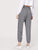 Elastic Waist Plaid Pants