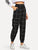 Pocket Decoration Letter Print Pants
