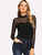 Mock Neck Mesh Yoke Fitted Bodysuit