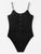 Button Front Ribbed Knit Skinny Bodysuit