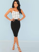 Plaid Cami Skinny Bodysuit