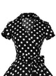 Polka Dot Belt Wrap Flare Dress