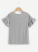 Frill Sleeve Solid Tee