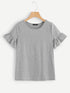 Frill Sleeve Solid Tee
