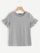 Frill Sleeve Solid Tee