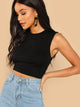 Solid Crop Tank Top