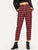 Exposed Zip Fly Plaid Peg Pants
