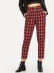 Exposed Zip Fly Plaid Peg Pants