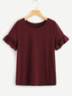 Frill Sleeve Solid Tee