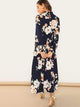 Frill Neck Floral Maxi Dress