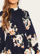 Frill Neck Floral Maxi Dress