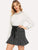 Flounce Hem Tweed Skirt