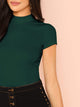 Mock Neck Rib Knit Top