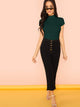 Mock Neck Rib Knit Top