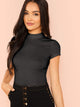 Mock Neck Rib Knit Top