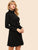 70s Rolled Neck O-ring Belted Rib-knit Dress