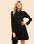 70s Rolled Neck O-ring Belted Rib-knit Dress