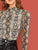 Mock Neck Snakeskin Fitted T-shirt