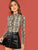 Mock Neck Snakeskin Fitted T-shirt