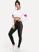 Striped Tape Side Drawstring Leggings