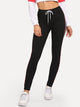 Striped Tape Side Drawstring Leggings