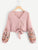 Floral Print Knot Hem Blouse