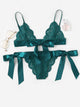 Scalloped Trim Tie Side Lingerie Set