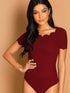 Scallop Trim Form Fitting Bodysuit