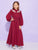 Girls Frill Trim Appliques Belted Maxi Dress