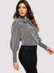 Tie Neck Glitter Blouse