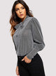 Tie Neck Glitter Blouse