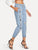 Contrast Tape Ripped Drawstring Jeans