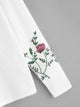Choker Neck Flower Sleeve Ribbed Tee