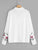 Choker Neck Flower Sleeve Ribbed Tee