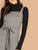 Button Front Tie Waist Wide Leg Jumpsuit