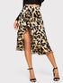 Ruffle Hem Leopard Print Skirt