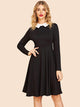 50s Contrast Collar Fit & Flare Dress