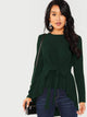 Self Belted Asymmetrical Hem Top