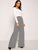Zip Up Plaid Wide Leg Pants