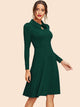 Keyhole Front Collared Flare Dress
