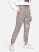 Exposed Zip Fly Plaid Peg Pants