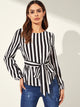 Striped Belted Top