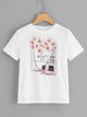 Perfume And Floral Print Tee