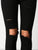 Knee Rips Button Fly Skinny Jeans