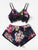 Lace Trim Floral Lingerie Set